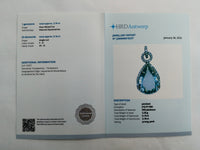 2.92 Ct Pear Mixed Cut Natural Aquamarine 950 Platinum Pendant