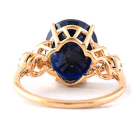 7.06 Ct Oval Mixed Cut Natural Sapphire 14K Gold Ring