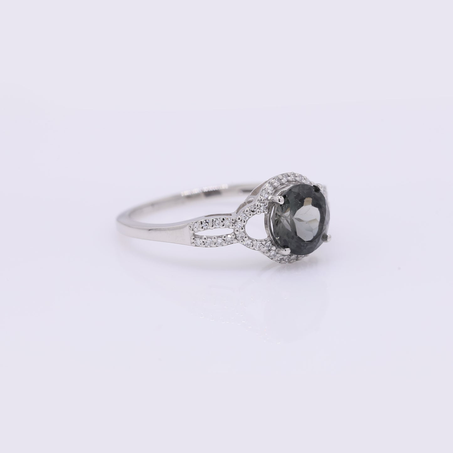 1.54 Ct Round Mixed Cut Natural Tourmaline 950 Platinum Ring