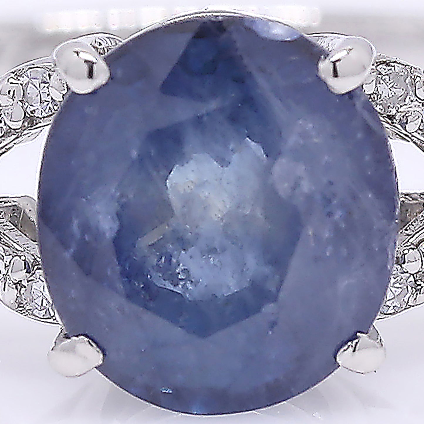 2.02 Ct Oval Mixed Cut Natural Sapphire 950 Platinum Ring