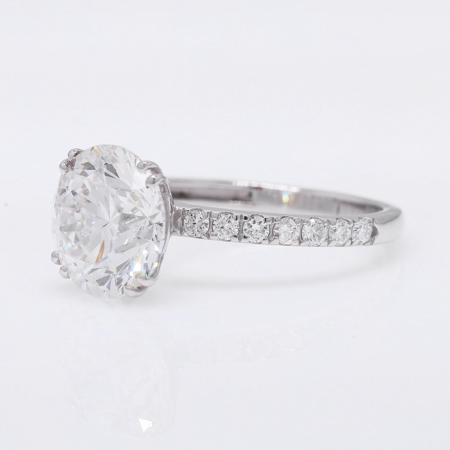 4.14 Ct Round Brilliant Lab Grown Diamond 950 Platinum Ring