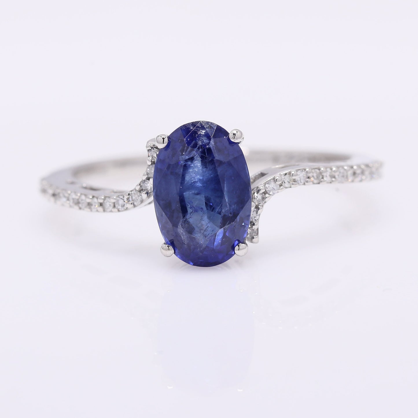 2.08 Ct Oval Mixed Cut Natural Sapphire 950 Platinum Ring