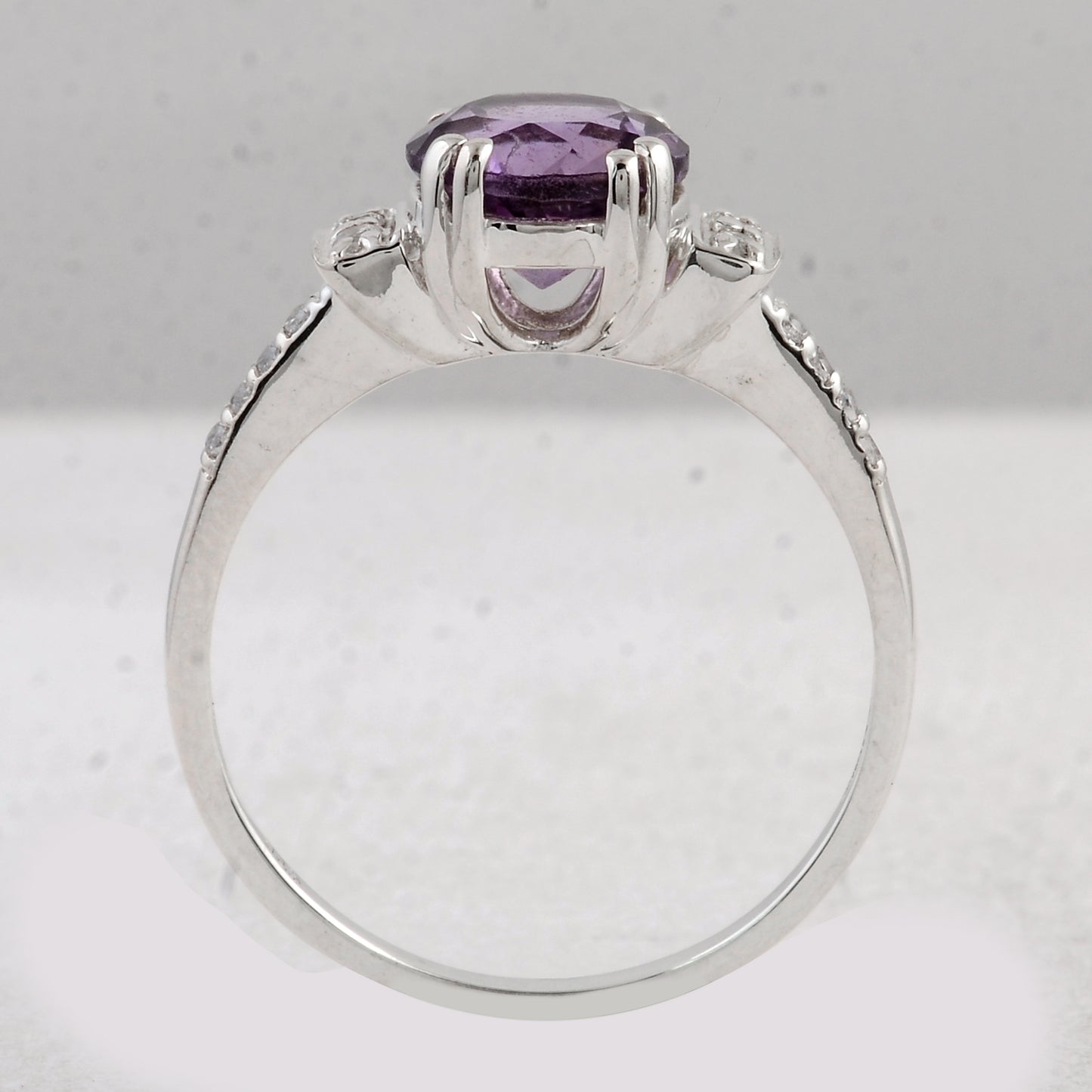 2.02 Ct Round Amethyst 925 Sterling Silver Ring