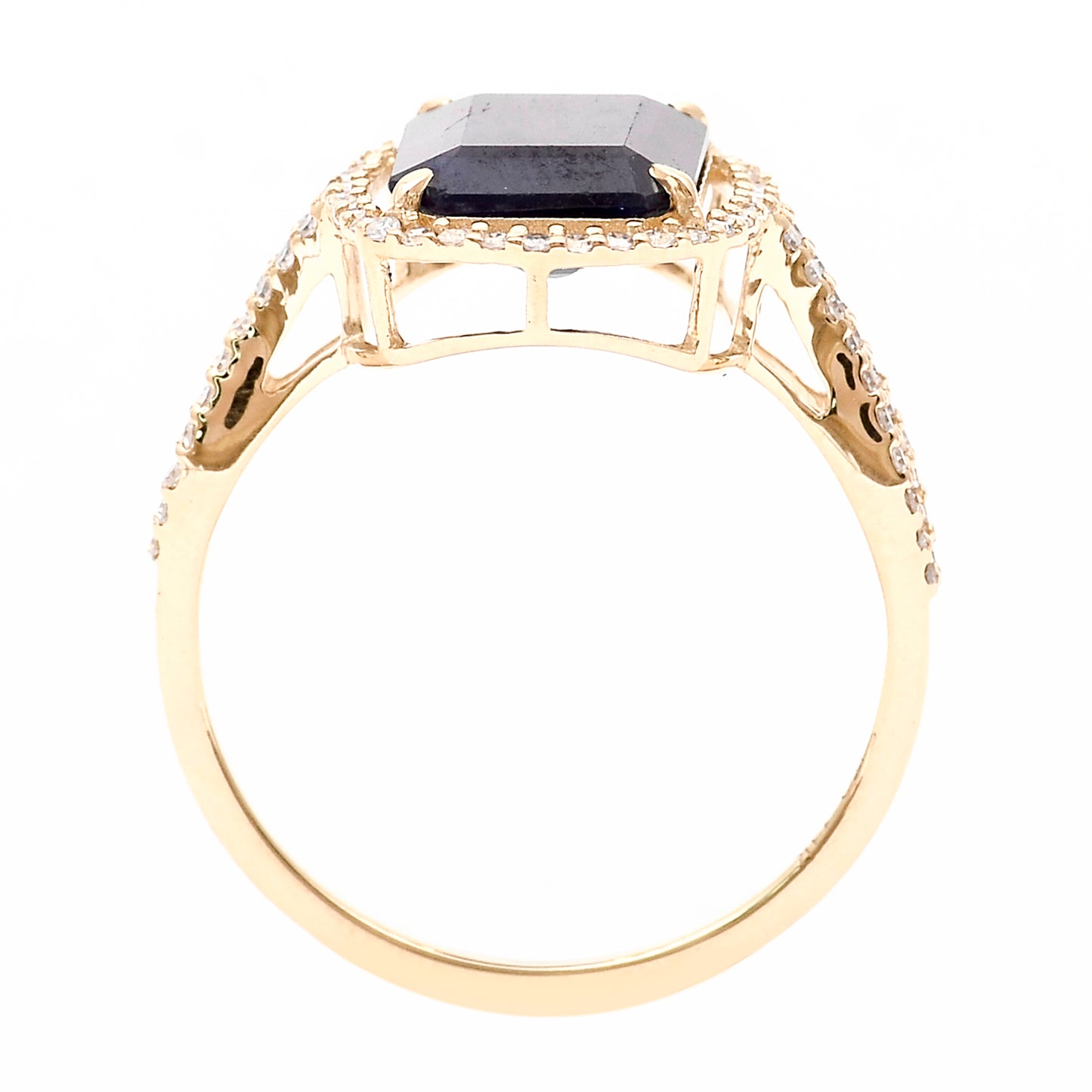 3.32 Ct Octagon Natural Sapphire 14K Gold Ring