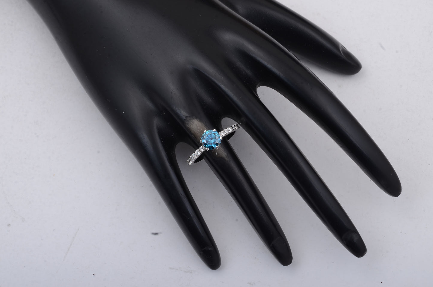 1.33 Carats Blue Lab Grown Diamond 14K Gold Ring