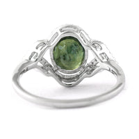 2.64 Ct Oval Mixed Cut Natural Green Sapphire 950 Platinum Ring