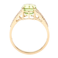 2.41 Ct Octagon Natural Eridot 14K Gold Ring
