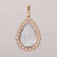 4.95 Ct Pear Aquamarine 9K Gold Pendant
