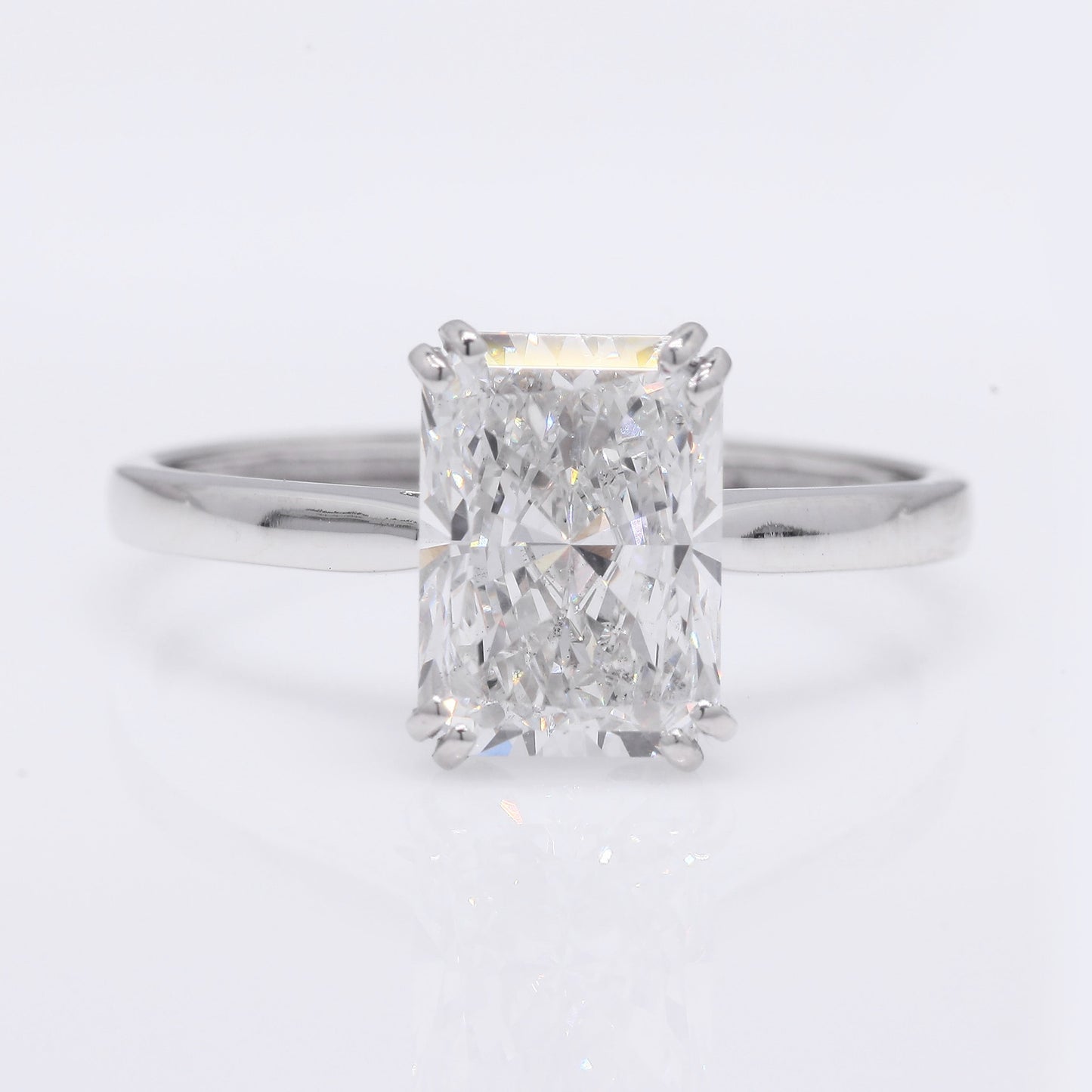 2.38 Ct Cut Cornered Rectangular Modified Brilliant Lab Grown Diamond 950 Platinum Ring