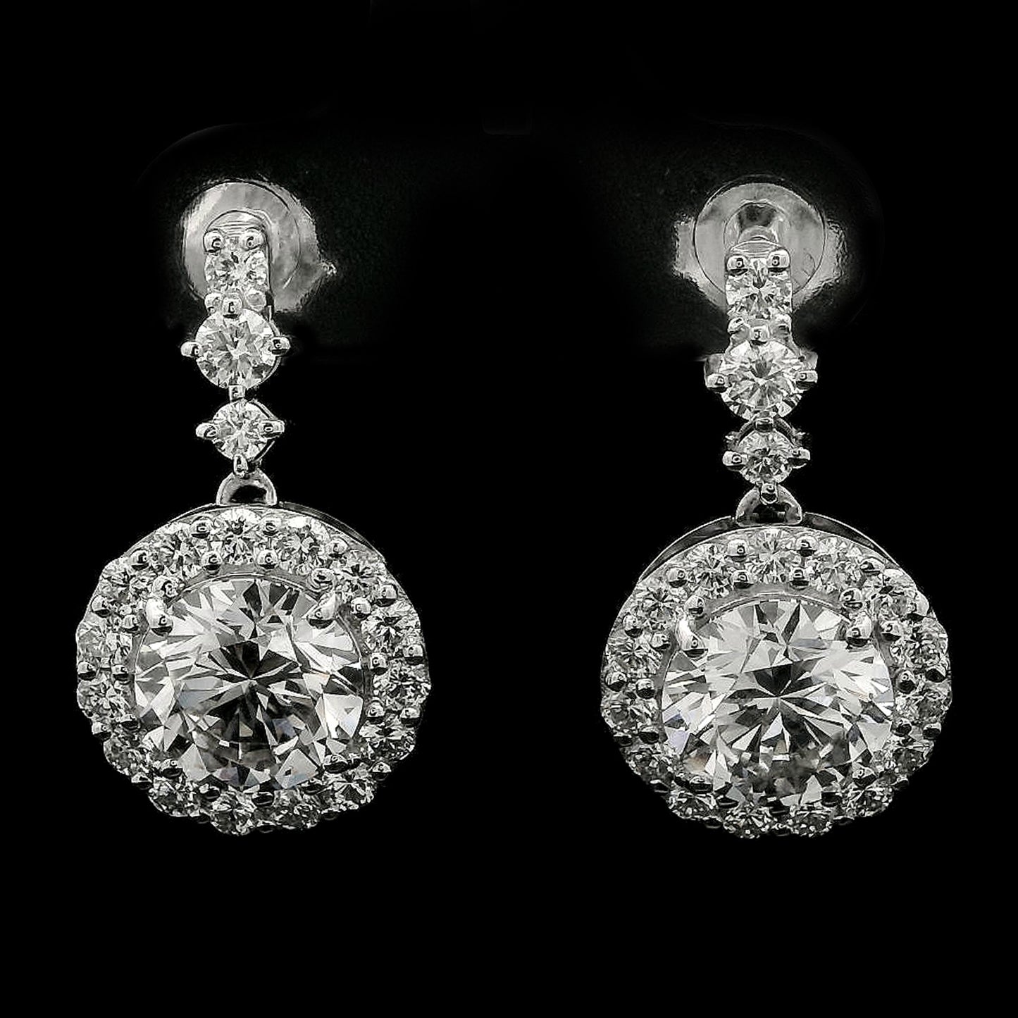 4.09 Carats Lab Grown Diamond 14K Gold Earrings
