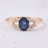 1.33 Ct Oval Natural Sapphire 14K Gold Ring
