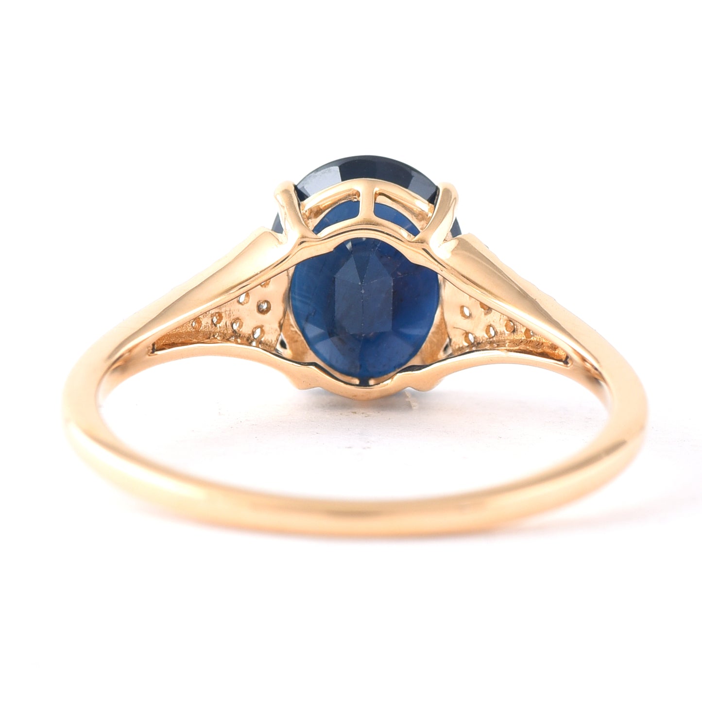 2.49 Ct Oval Mixed Cut Natural Sapphire 14K Gold Ring