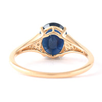 2.49 Ct Oval Mixed Cut Natural Sapphire 14K Gold Ring