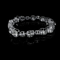 30.39 Ct Round Lab Grown Diamond 14K Gold Bracelet