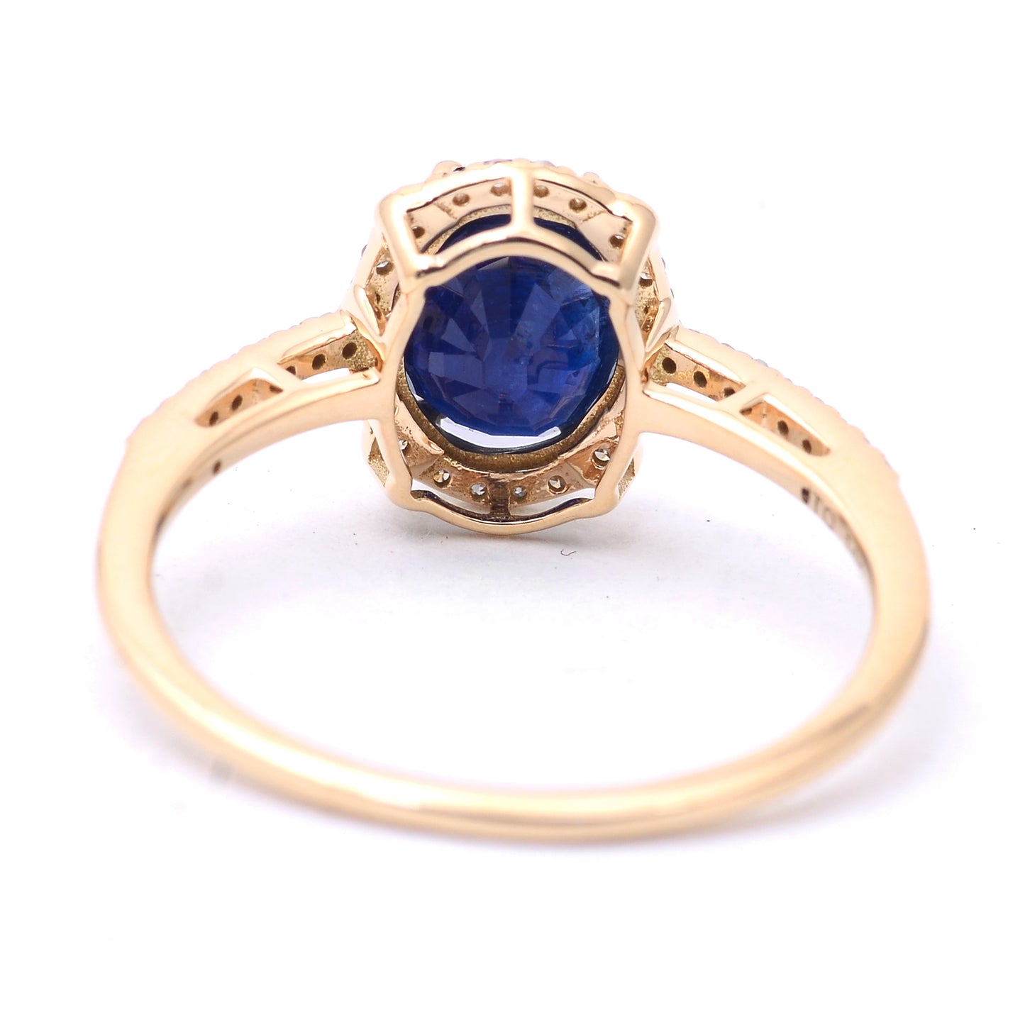1.97 Ct Oval Mixed Cut Natural Sapphire 14K Gold Ring