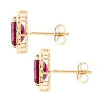 2.36 Ct Emerald Cut Natural Tourmaline 14K Gold Earrings