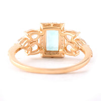 1.64 Ct Rectangle Step Cut Natural Emerald 14K Gold Ring