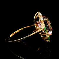 4.56 Ct Pear Kunzite 14K Gold Ring