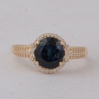 2.53 Ct Oval Sapphire 9K Gold Ring