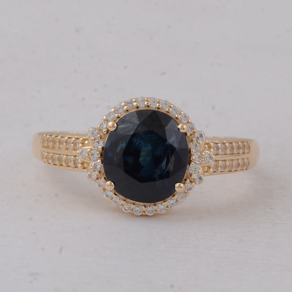 2.53 Ct Oval Sapphire 9K Gold Ring