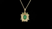 2.10 Ct Oval Emerald 14K Gold Pendant