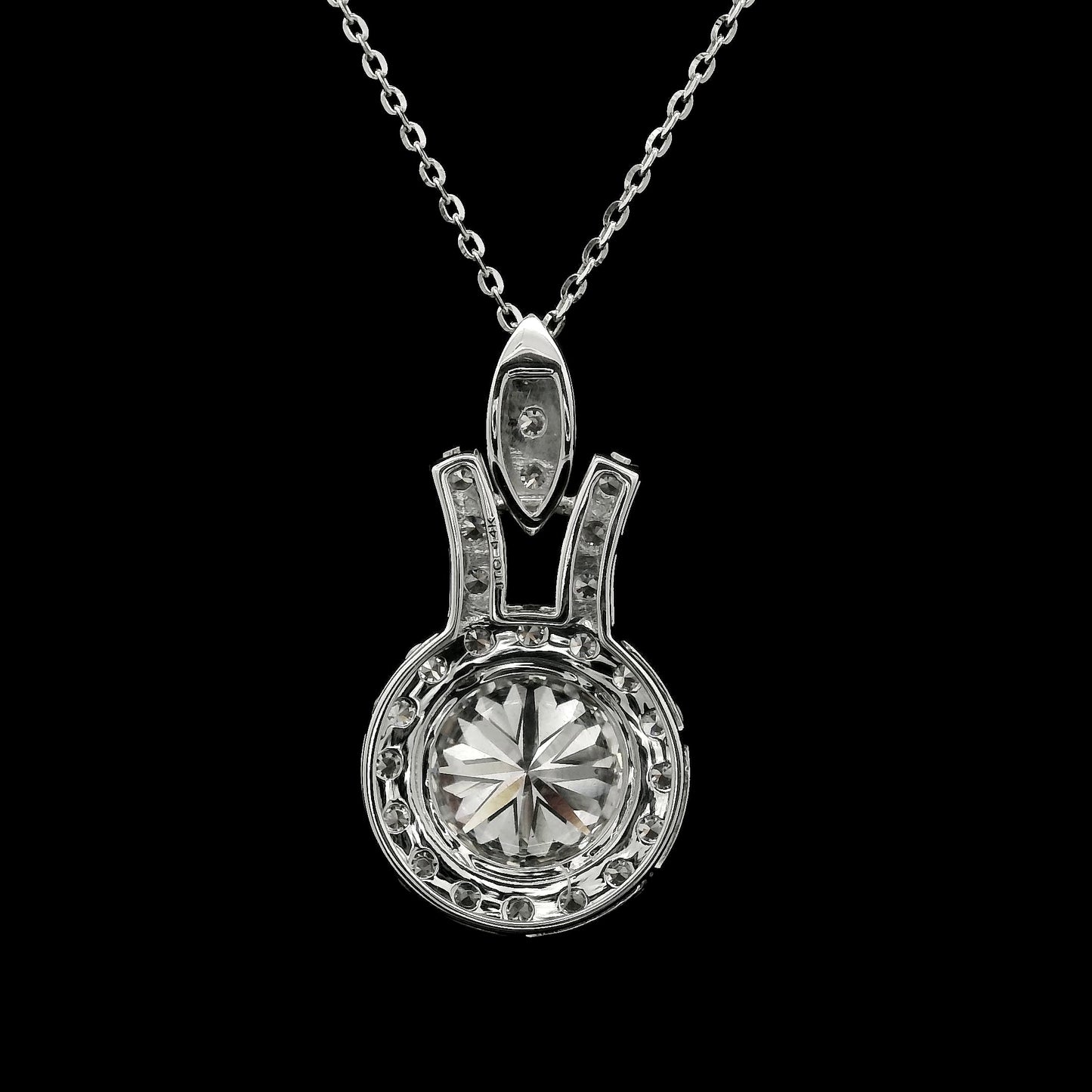 2.97 Carats Lab Grown Diamond 14K Gold Pendant