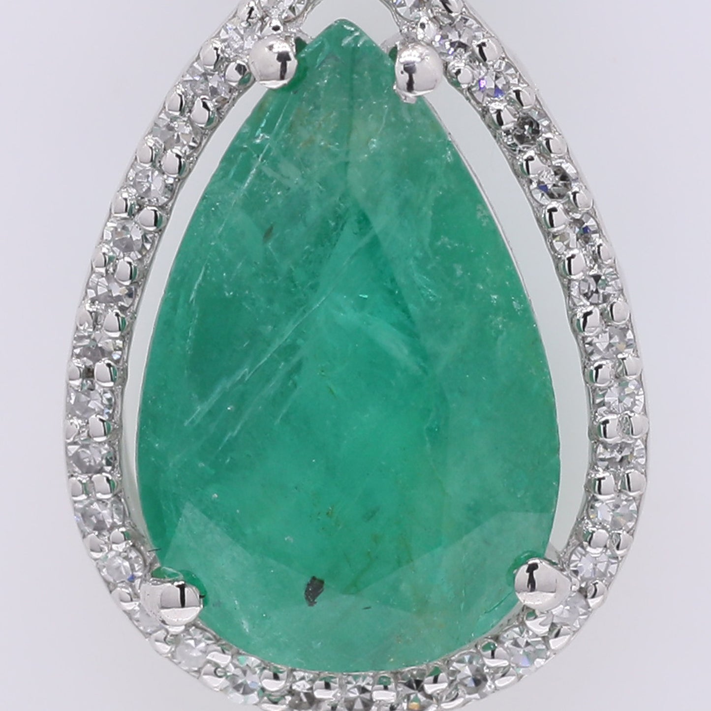 2.80 Ct Pear Mixed Cut Natural Emerald 950 Platinum Pendant