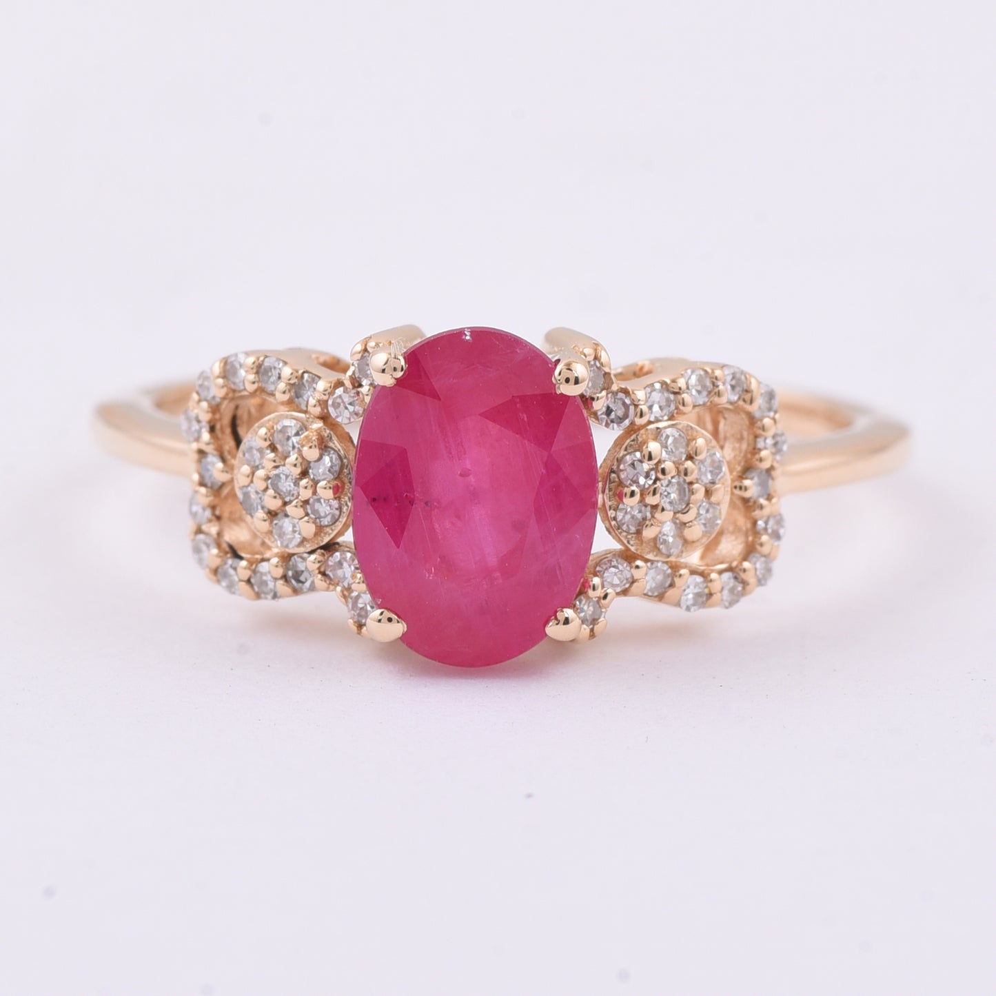 1.68 Ct Oval Natural Ruby 14K Gold Ring