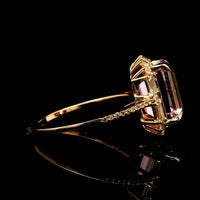 4.30 Ct Octagon Kunzite 14K Gold Ring