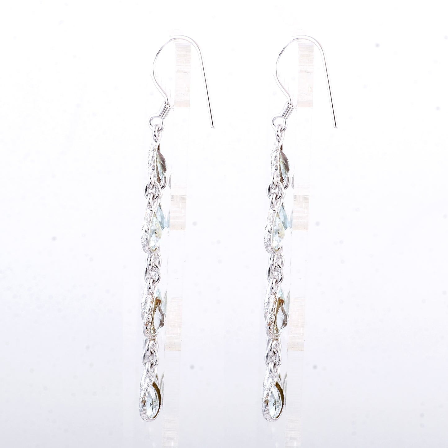9.75 Ct Blue Topaz 925 Sterling Silver Earrings