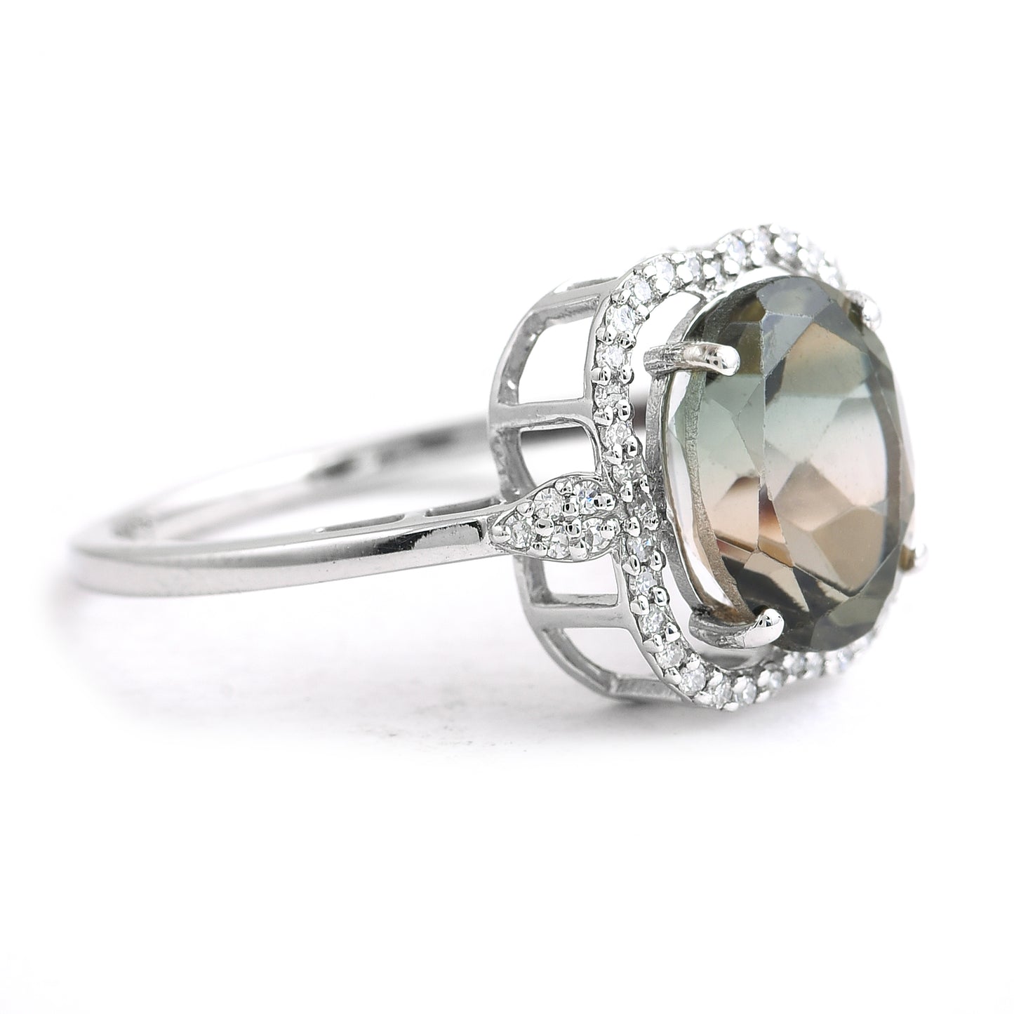 3.32 Ct Oval Mixed Cut Natural Tourmaline 950 Platinum Ring