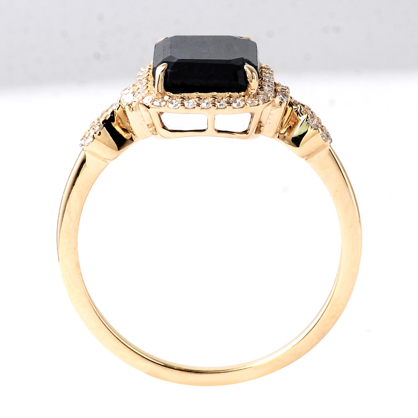 3.08 Ct Emerald Cut Natural Corundum Sapphire 14K Gold Ring