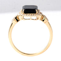 3.08 Ct Emerald Cut Natural Corundum Sapphire 14K Gold Ring