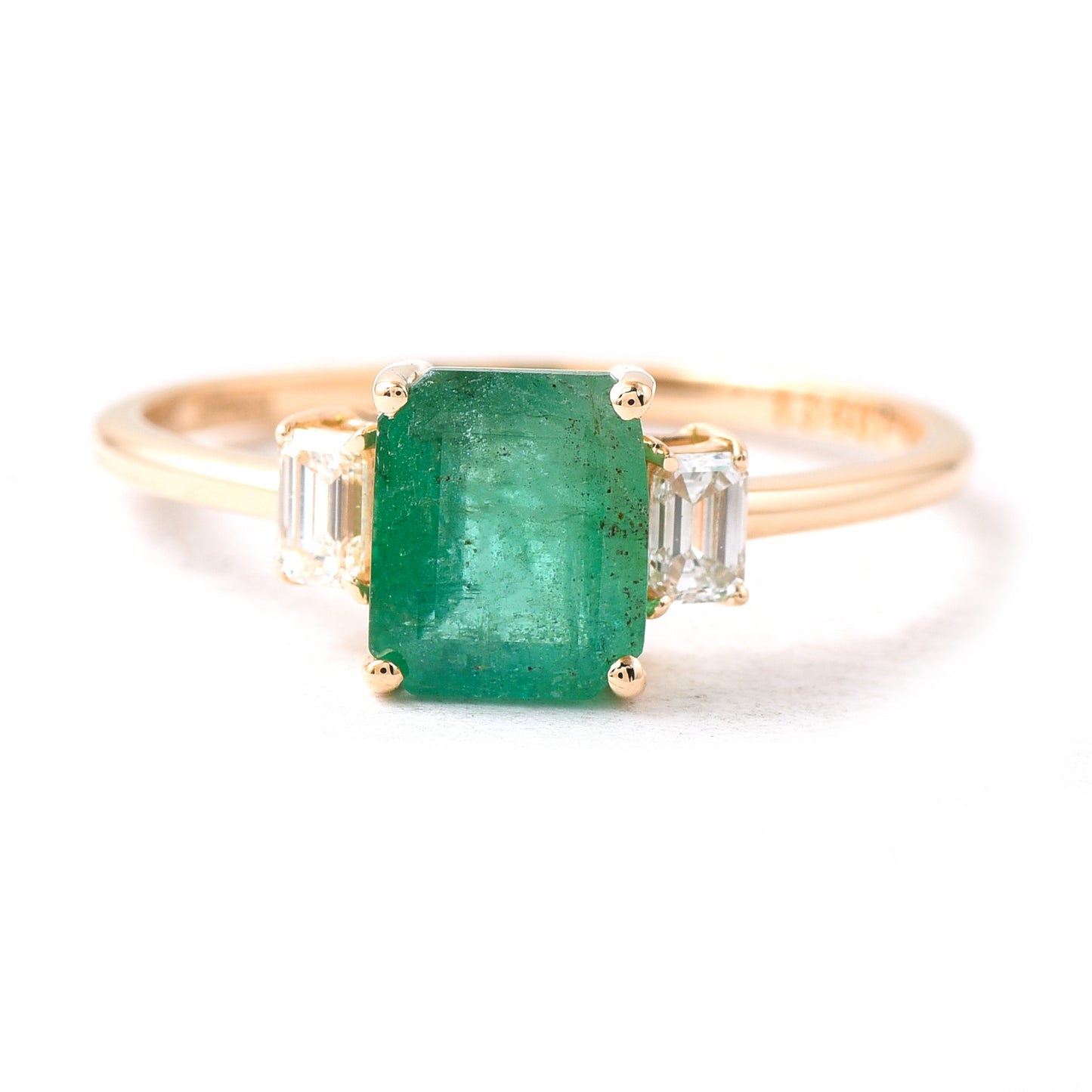 1.44 Ct Octagon Emerald 14K Gold Ring
