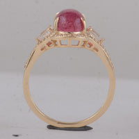 3.21 Ct Oval Tourmaline 9K Gold Ring