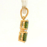 1.07 Ct Round Green Diamond 14K Gold Pendant