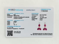 2.77 Ct Pear Ruby 14K Gold Earrings