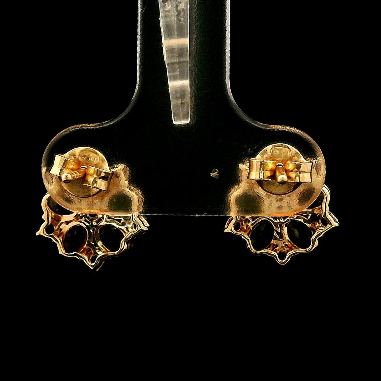 2.60 Ct Oval Multi Sapphire 14K Gold Earrings