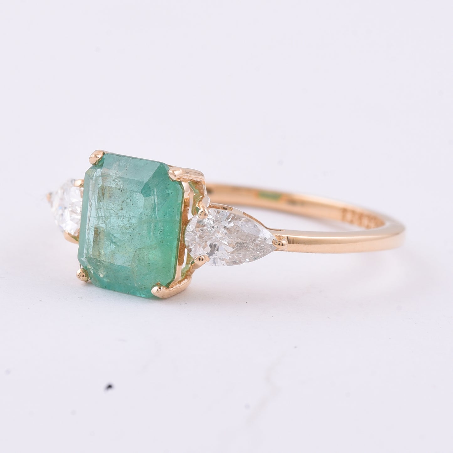 1.82 Ct Octagon Step Cut Natural Emerald 14K Gold Ring