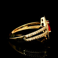 0.85 Ct Oval Multi Sapphire 14K Gold Ring