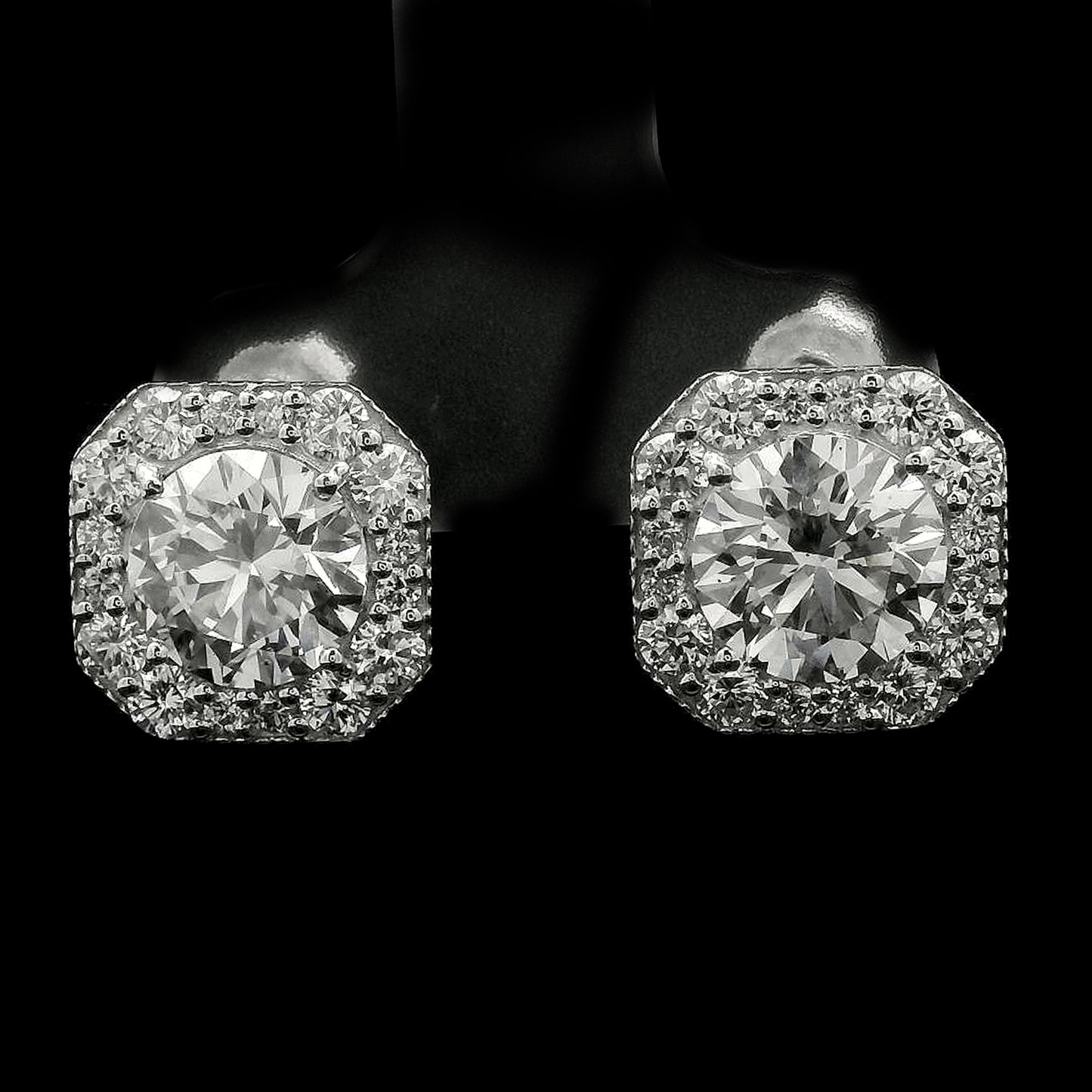 4.00 Carats Lab Grown Diamond 14K Gold Earrings