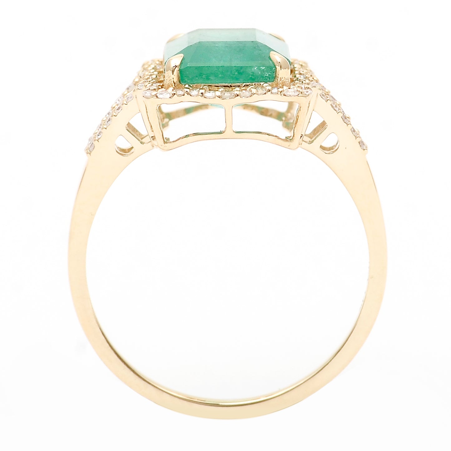 2.78 Ct Octagon Natural Emerald 14K Gold Ring