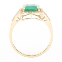 2.78 Ct Octagon Natural Emerald 14K Gold Ring