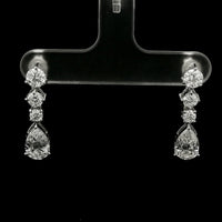 3.74 Carats Lab Grown Diamond 14K Gold Earrings