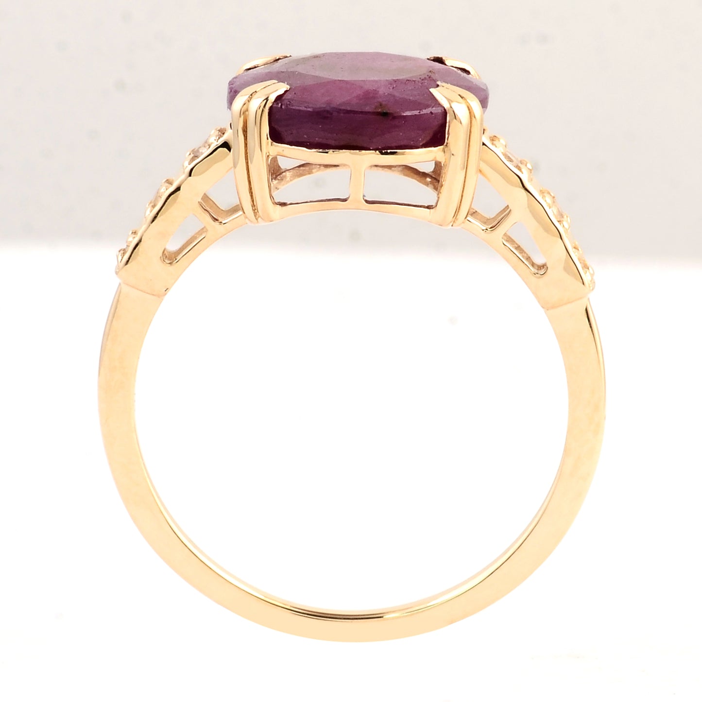 4.52 Ct Round Ruby 14K Gold Ring