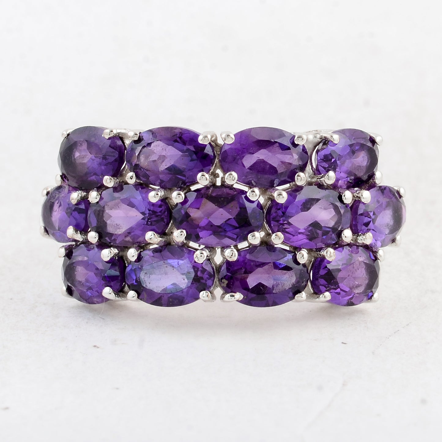 5.43 Ct Oval Amethyst 925 Sterling Silver Ring