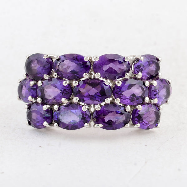 5.43 Ct Oval Amethyst 925 Sterling Silver Ring