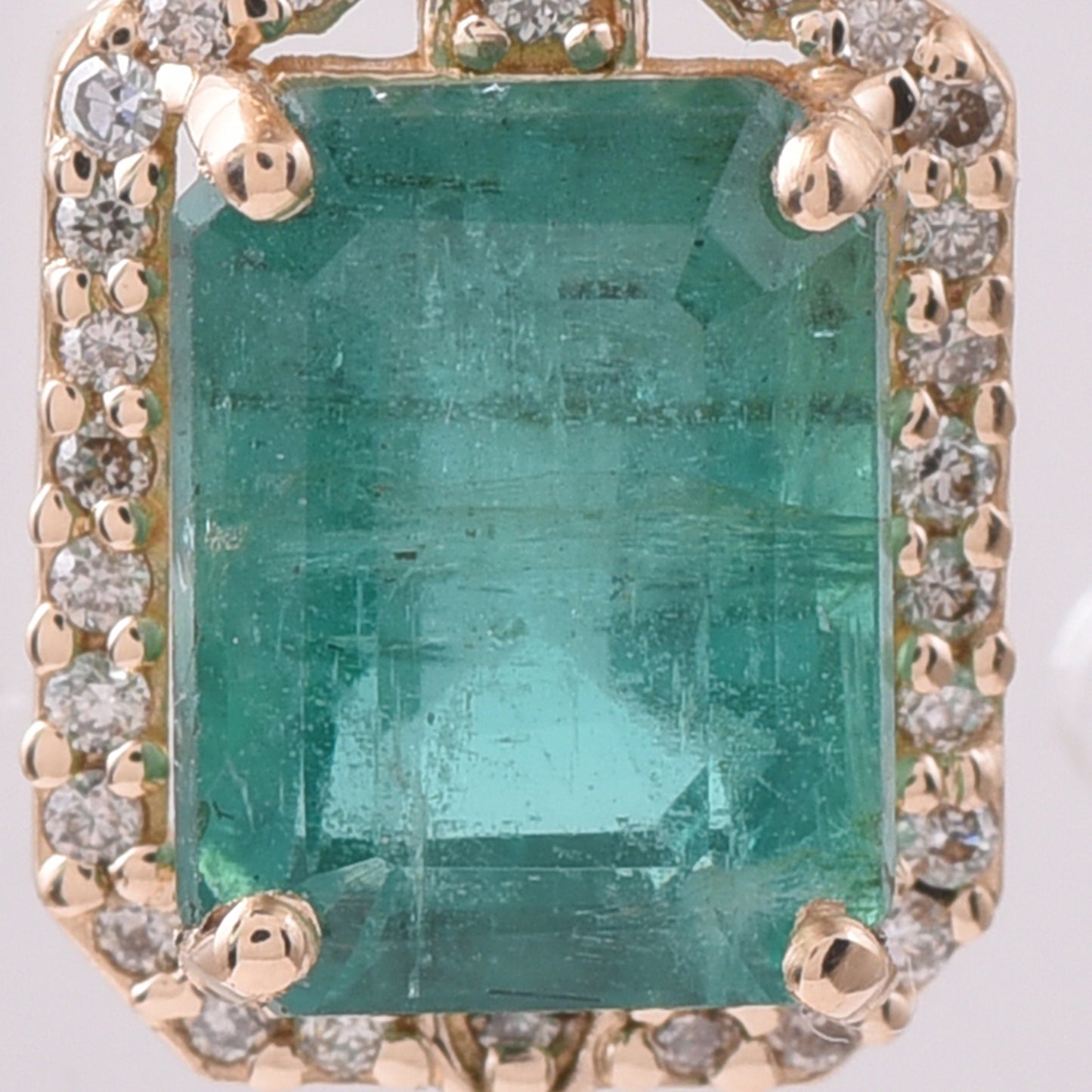 2.13 Ct Octagon Emerald 14K Gold Pendant