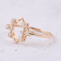 0.20 Ct Round Natural Diamond 14K Gold Ring