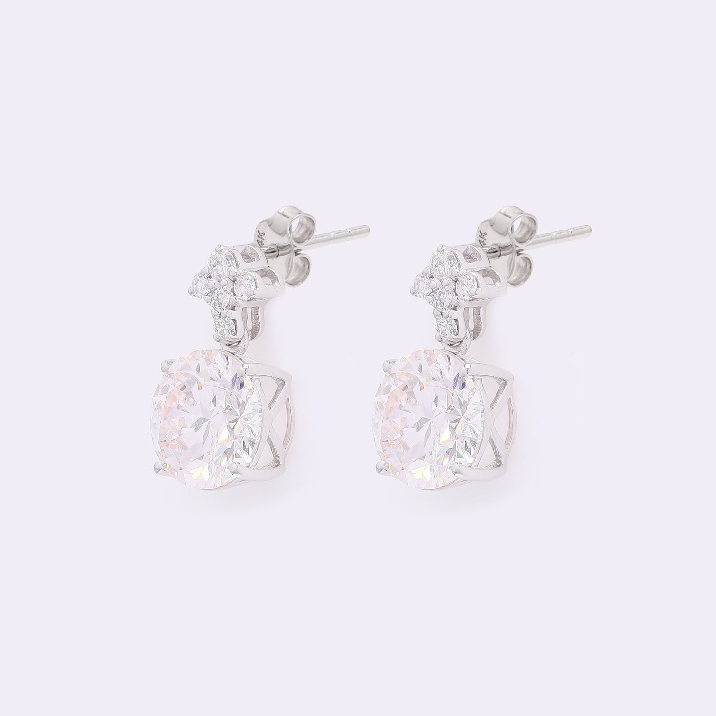 3.74 Carats Lab Grown Diamond 14K Gold Earrings